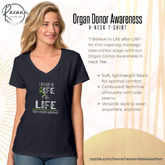 Organspender Bewusstsein Lebensdauer nach Leben V- T-Shirt