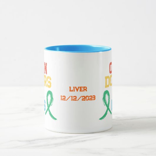 Organspender farblich angepasster Design-Kaffee Tasse (Zentrum)