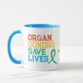 Organspender farblich angepasster Design-Kaffee Tasse (Links)