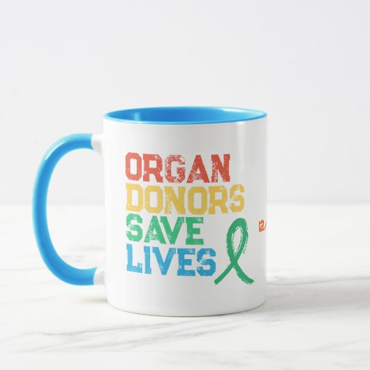 Organspender farblich angepasster Design-Kaffee Tasse (Links)