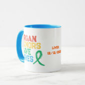 Organspender farblich angepasster Design-Kaffee Tasse (Vorderseite Links)