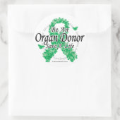 Organspender Runder Aufkleber (Tasche)