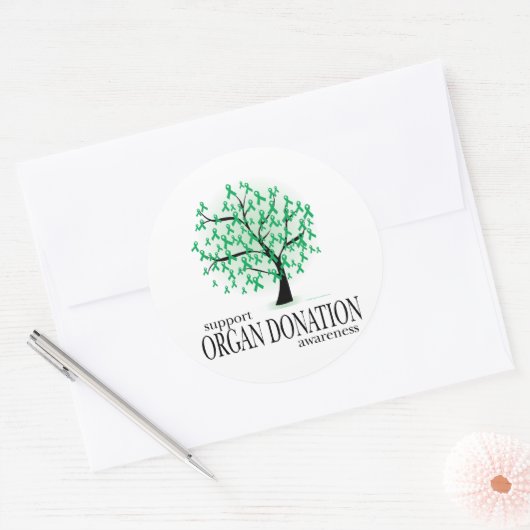 Organspenderbaum Runder Aufkleber (Umschlag)