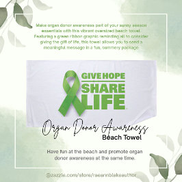 Organspenderin Awareness Beach Handtuch