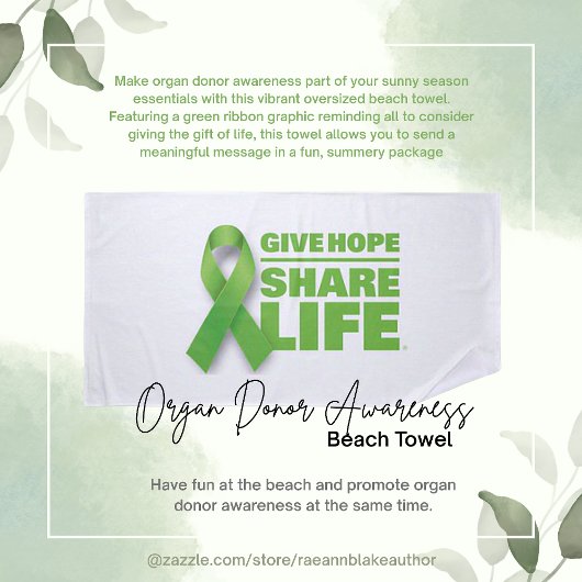 Organspenderin Awareness Beach Handtuch