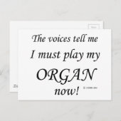 Organstimmen müssen spielen postkarte (Vorne/Hinten)