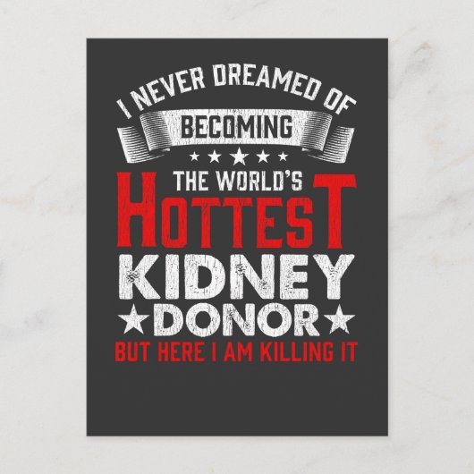 Organtransplantation der Niere Operation Erholung Postkarte (Vorderseite)