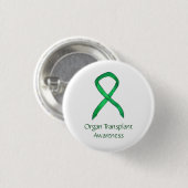 Organtransplantation Green Awareness Ribbon Custom Button (Vorne & Hinten)