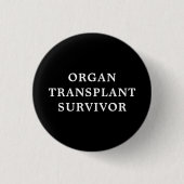 Organtransplantation - Schwarz-weiß medizinisch Button (Vorderseite)