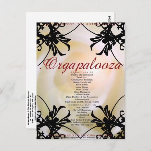 .Orgapalooza - Postkarte (Vorne/Hinten)