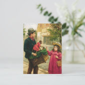 Orgel-Grinder Postkarte (Stehend Vorderseite)