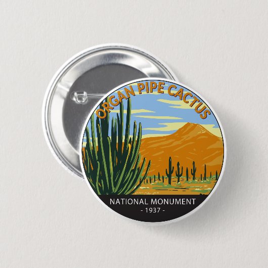 Orgel Pipe Cactus National Monument Arizona Button (Vorne & Hinten)
