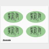 Orgel Zombie Explosion Oval Sticker (Blatt)