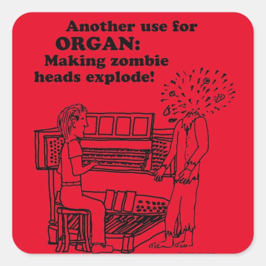Orgel Zombie Explosion Square Sticker (Vorderseite)