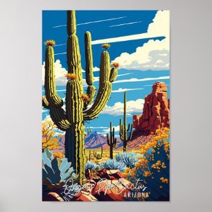 Orgelpfeife Kaktus Arizona Reisebild Poster