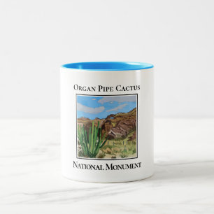 Orgelpfeife Kaktus, Nationaldenkmal, Arizona Zweifarbige Tasse