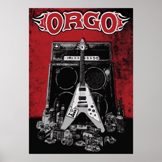 ORGO - Amp, Gitarre und Booze Red Poster (Vorne)