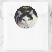 ORGO-Katze Runder Aufkleber (Tasche)