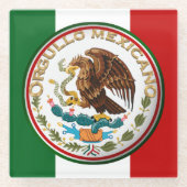 Orgullo Mexicano (Adler aus mexikanischer Flagge) Glasuntersetzer (Vorderseite)