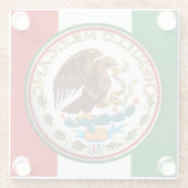Orgullo Mexicano (Adler aus mexikanischer Flagge) Glasuntersetzer (Rückseite)
