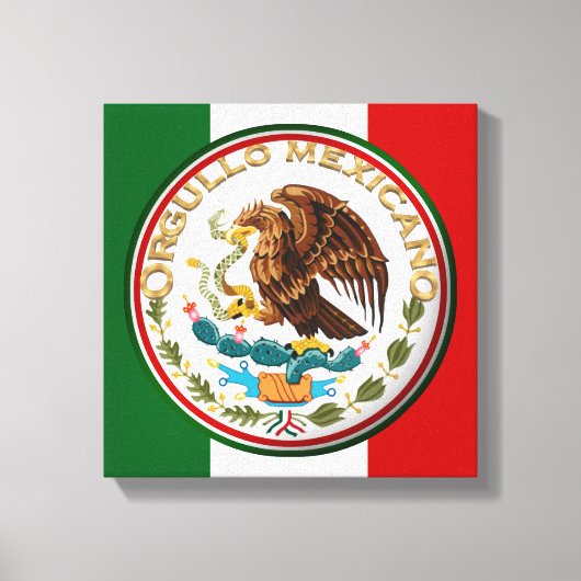 Orgullo Mexicano (Adler aus mexikanischer Flagge) Leinwanddruck (Vorderseite)
