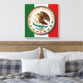 Orgullo Mexicano (Adler aus mexikanischer Flagge) Leinwanddruck (Insitu (Schlafzimmer))