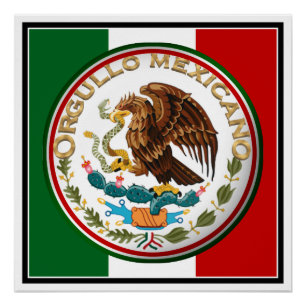 Orgullo Mexicano (Adler aus mexikanischer Flagge) Poster