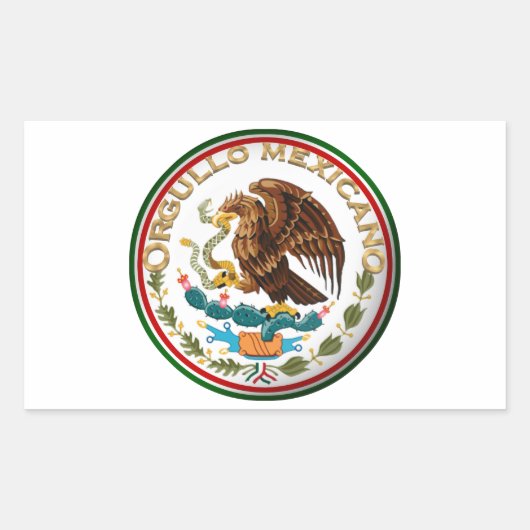 Orgullo Mexicano (Adler aus mexikanischer Flagge) Rechteckiger Aufkleber (Vorderseite)