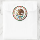 Orgullo Mexicano (Adler aus mexikanischer Flagge) Runder Aufkleber (Tasche)