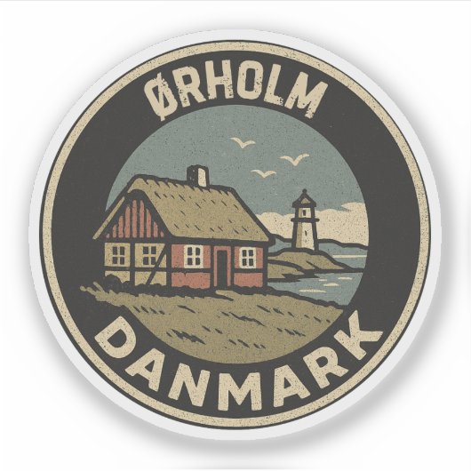 Ørholm, Dänemark Danmark Aufkleber (Vorderseite)
