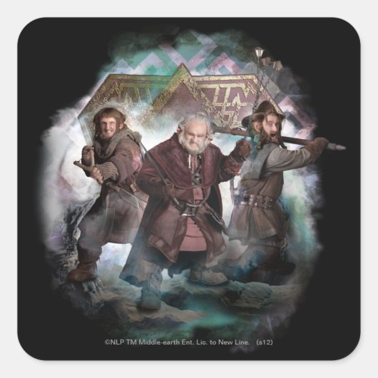 Ori, Dori und Nori Quadratischer Aufkleber (Vorderseite)
