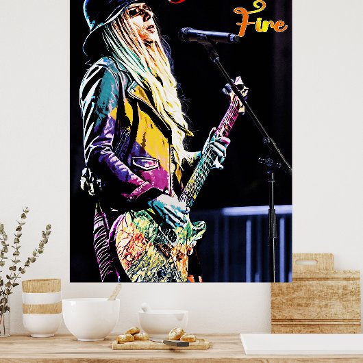 Orianthi Fire Guitar Poster (Küche)
