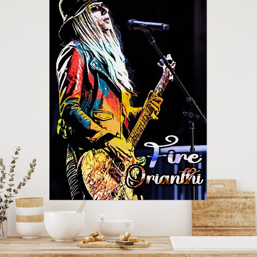 Orianthi Guitarist Portrait Poster (Küche)