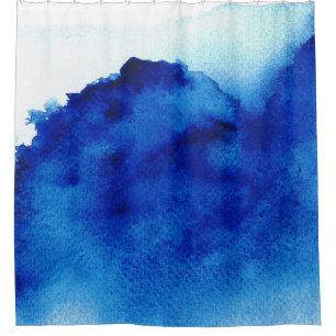 Orient Akzent Wasserfarbe Blau Duschvorhang