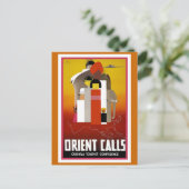 "Orient Calls" Vintage Travel Poster Postkarte (Stehend Vorderseite)