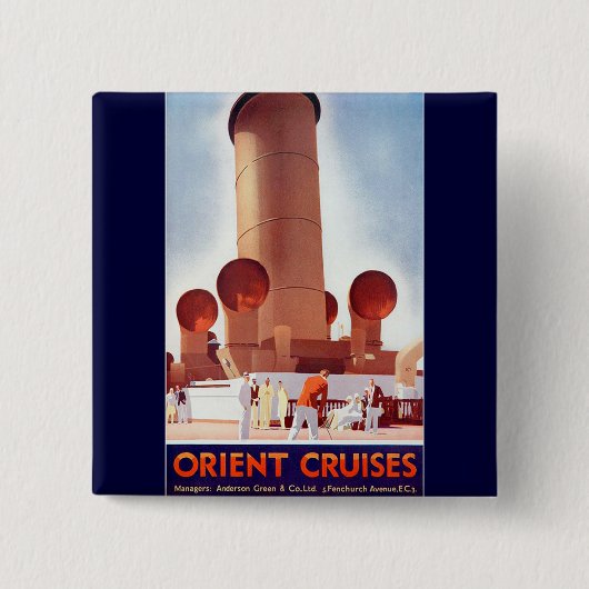 Orient Cruises Großer Schornstein Button (Vorderseite)