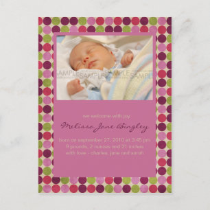 Orient Dots Pink ・ Baby Ankündigung