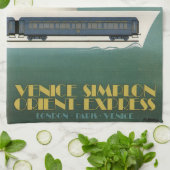 Orient-Express-Bahn Schifffahrt Art Deco Geschirrtuch (Gefaltet)