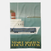 Orient-Express-Bahn Schifffahrt Art Deco Geschirrtuch (Vertikal)