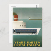 Orient-Express-Bahn Schifffahrt Art Deco Postkarte (Vorne/Hinten)