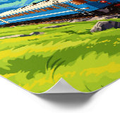 Orient Express Europe Vintage Reise Illustration Poster (Ecke)