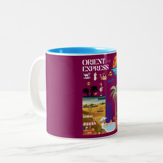 Orient Express Klassische, weiße Tasse, 325 ml Zweifarbige Tasse (Vorderseite Links)