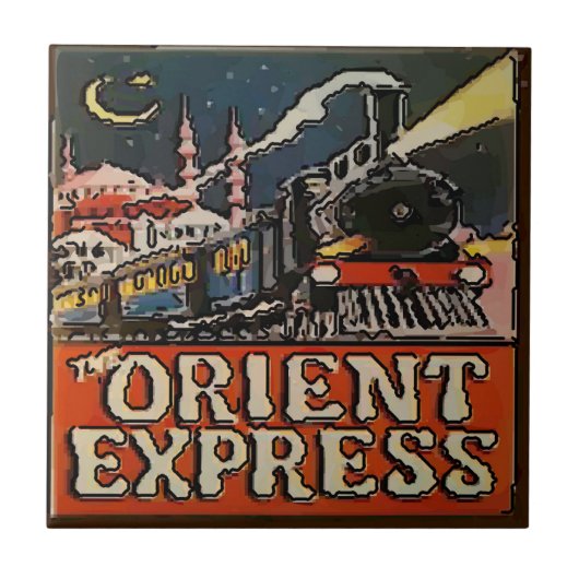 Orient Express Paris Poster Fliese (Vorderseite)