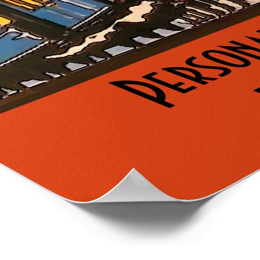 Orient Express Train, fügen Sie Text personalize P Poster (Ecke)