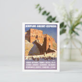 Orient Express Travel Poster Postkarte (Stehend Vorderseite)
