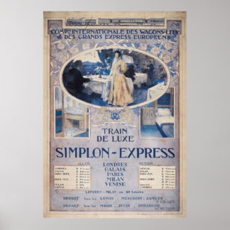 Orient Express Vintag Train Travel Print 1906 Poster