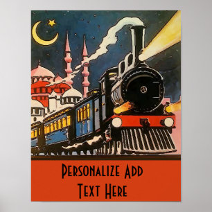 Orient-Express-Zug, Text hinzufügen, personalisier Poster
