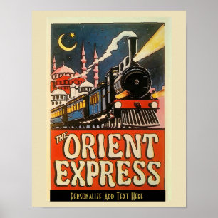 Orient-Express-Zug, Text hinzufügen, personalisier Poster