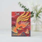 Orient, fliegender Vogel über Tempel Postkarte (Stehend Vorderseite)