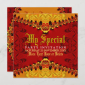 Orient Jungle Art Party Einladung (Vorne/Hinten)